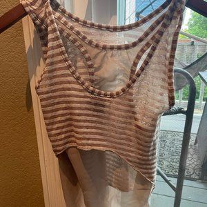 Brown Striped Flowing Tank-Size Medium